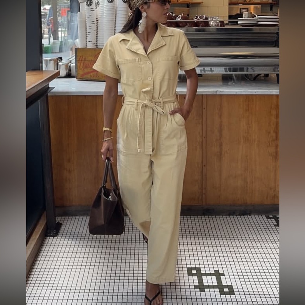 Stylish Yellow Denim Jumpsuit